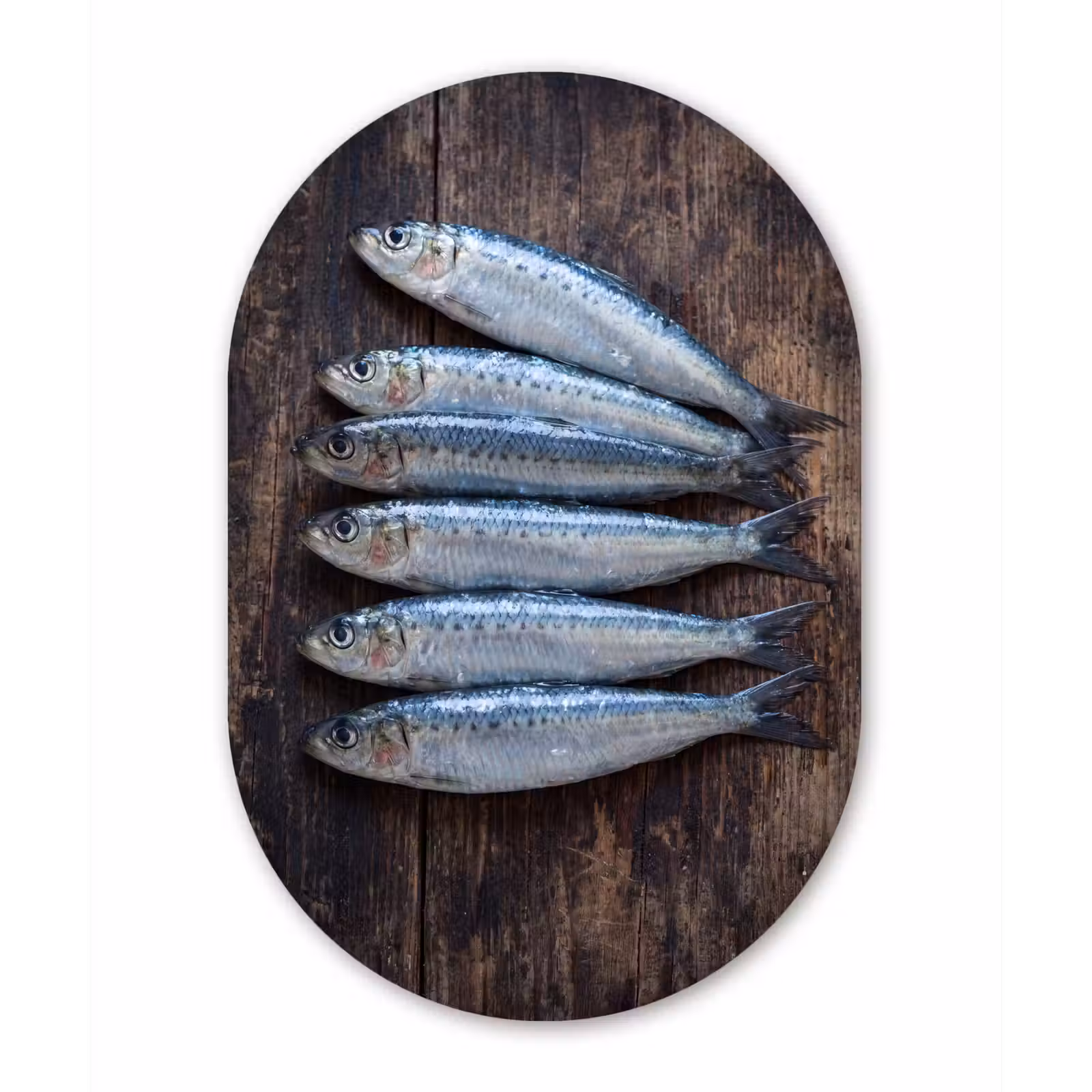 Muurovaal aluminium - Vis - Hout - Eten — 1