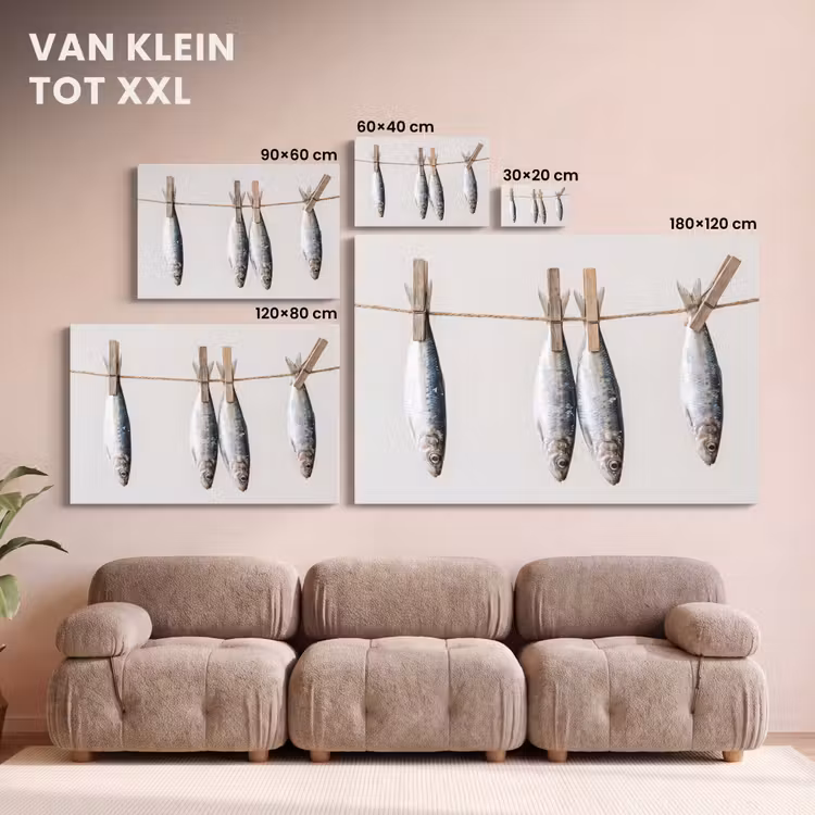 Canvas schilderij - Vis - Hangend - Eten — 7