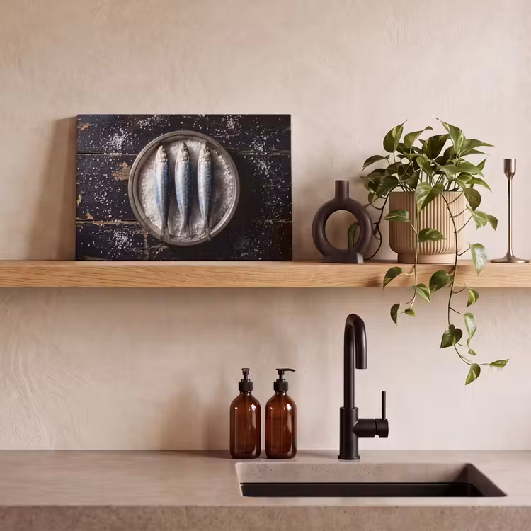 Canvas schilderij - Vis - Zout - Eten — 3