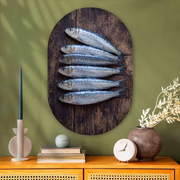 Muurovaal - Glas - Vis - Hout - Eten — 2