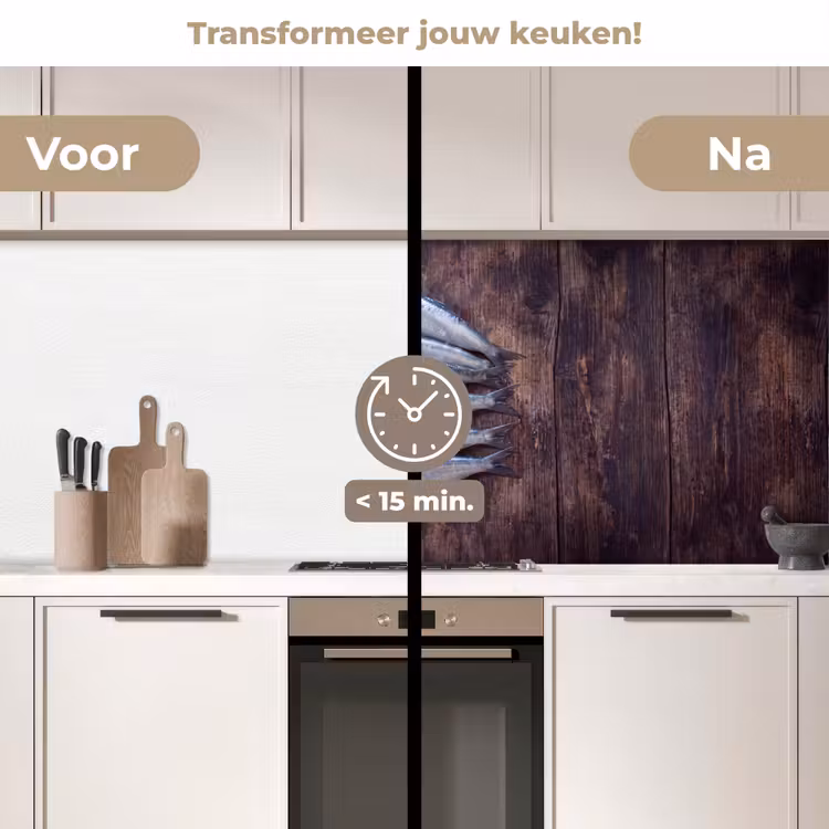 Keuken achterwand - Vis - Hout - Eten — 2