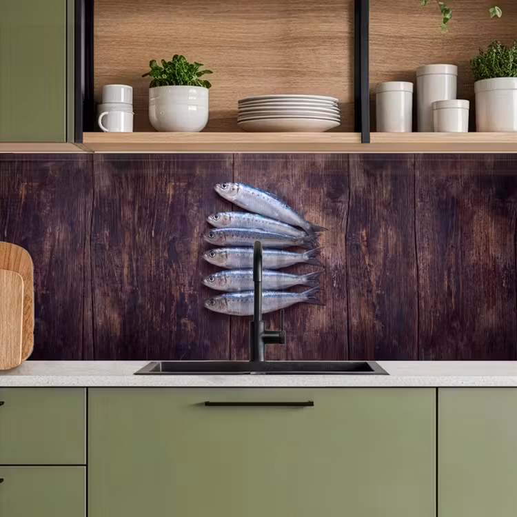 Keuken achterwand - Vis - Hout - Eten — 5