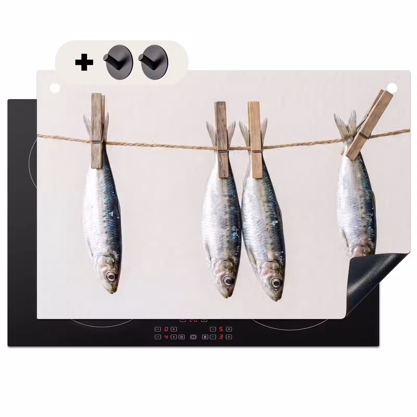 Inductie beschermer en spatscherm (2in1) - Vis - Hangend - Eten — 1