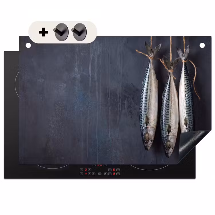 Inductie beschermer en spatscherm (2in1) - Drie vissen - Touw — 1