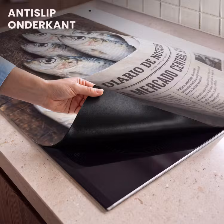 Inductie beschermer en spatscherm (2in1) - Sardientje - krant - snijplank — 4