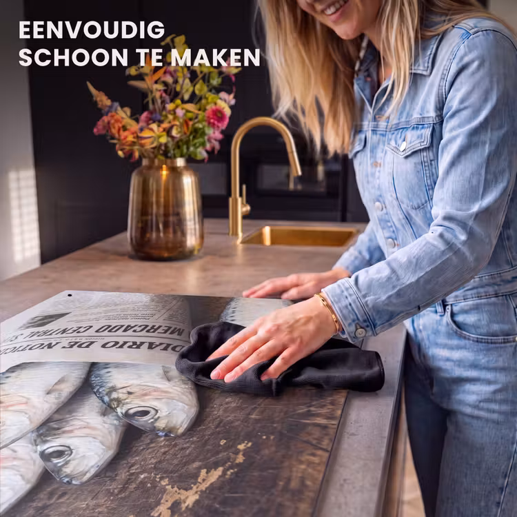 Inductie beschermer en spatscherm (2in1) - Sardientje - krant - snijplank — 5