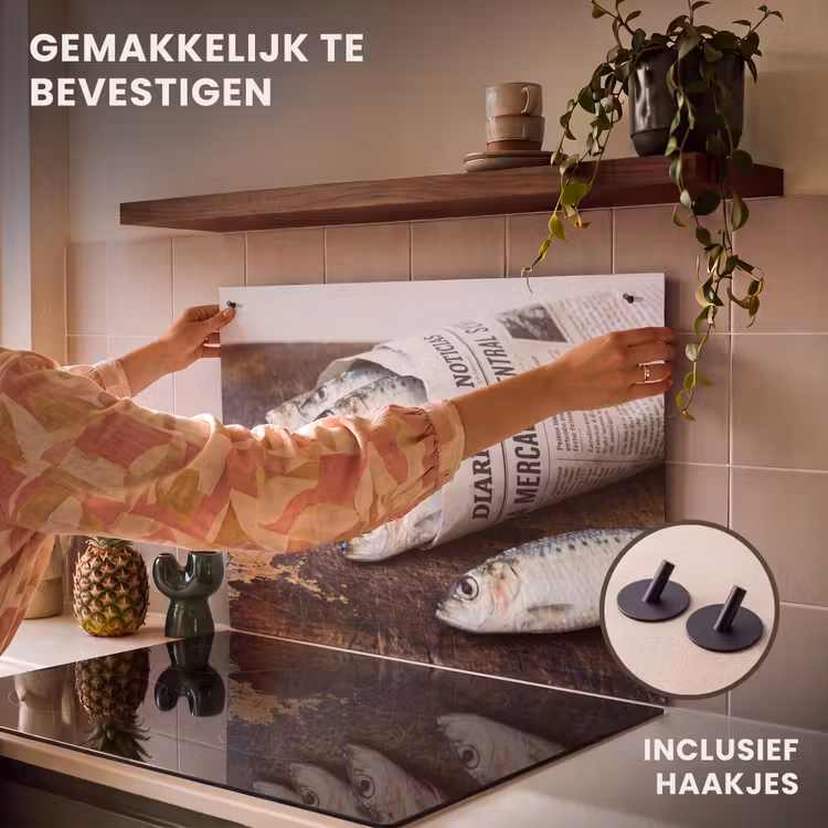 Inductie beschermer en spatscherm (2in1) - Sardientje - krant - snijplank — 7