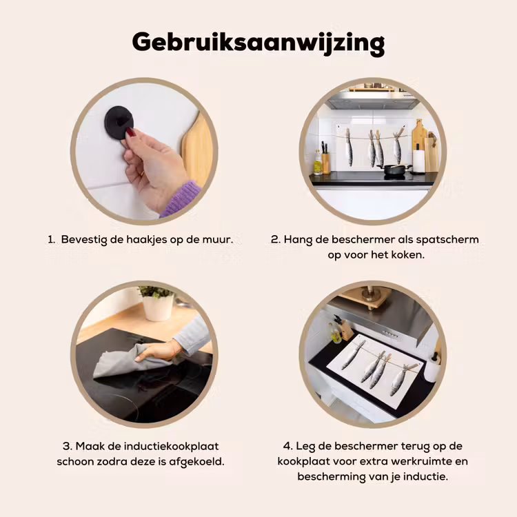 Inductie beschermer en spatscherm (2in1) - Vis - Hangend - Eten — 6