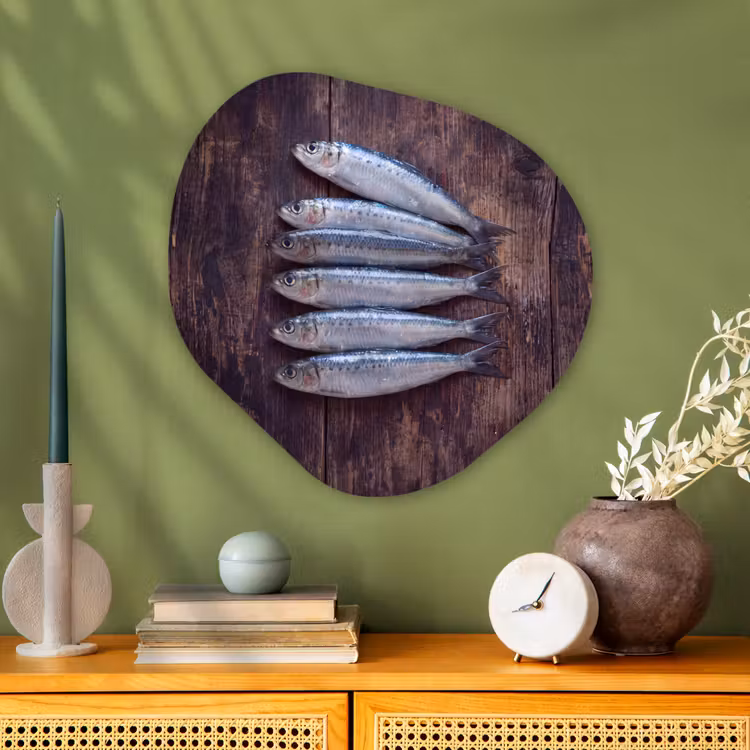 Organisch schilderij - Glas - Vis - Hout - Eten — 2