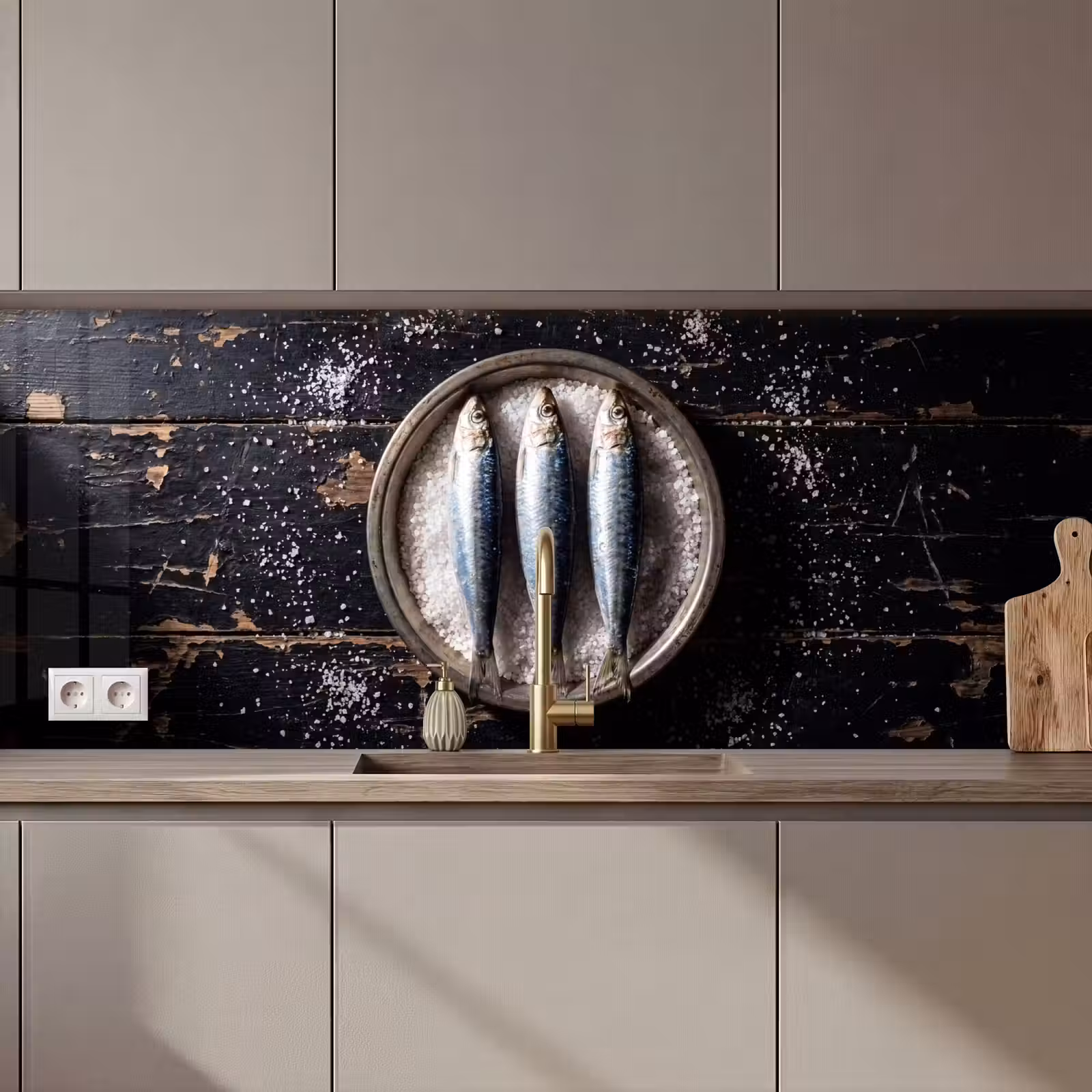 Keuken achterwand - Vis - Zout - Eten — 1
