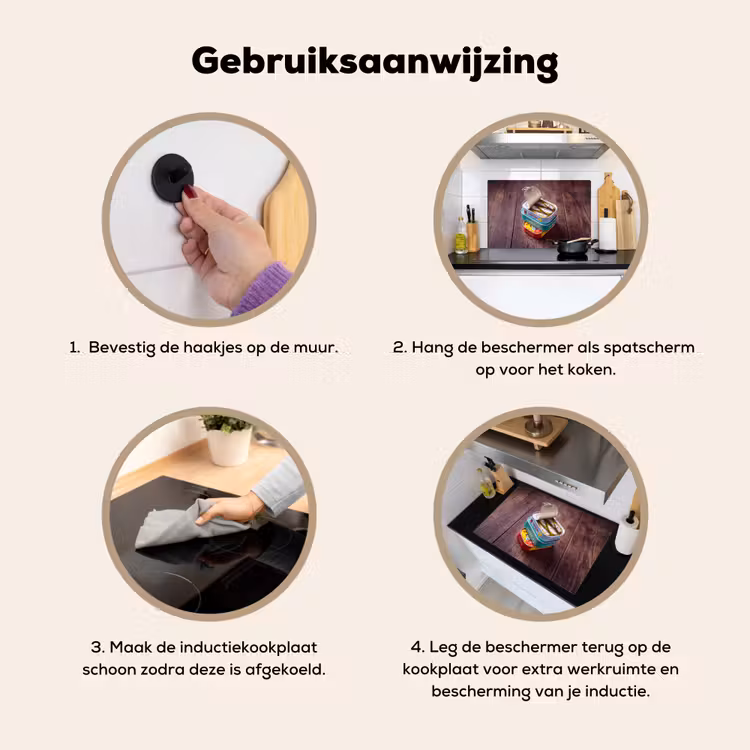 Inductie beschermer en spatscherm (2in1) - Vis - Blikjes - Keuken — 6