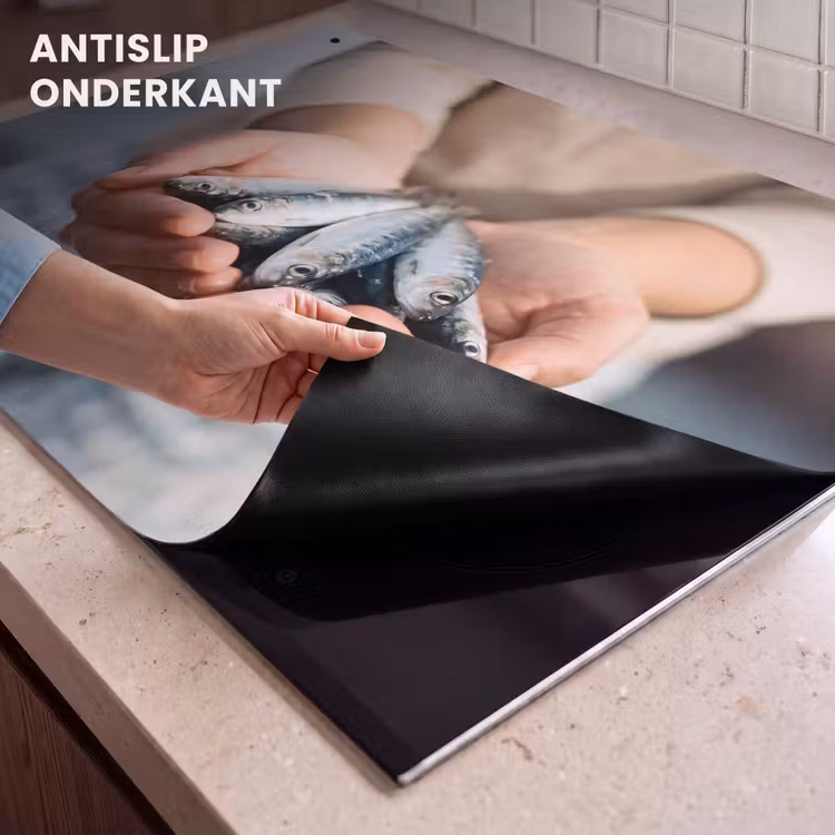 Inductie beschermer en spatscherm (2in1) - Vis - Handen - Natuur — 4