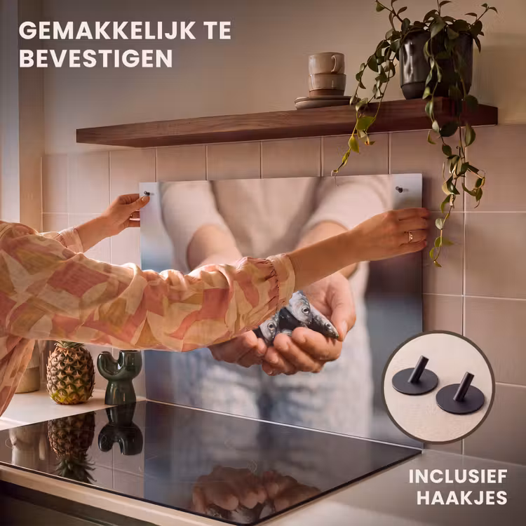 Inductie beschermer en spatscherm (2in1) - Vis - Handen - Natuur — 7
