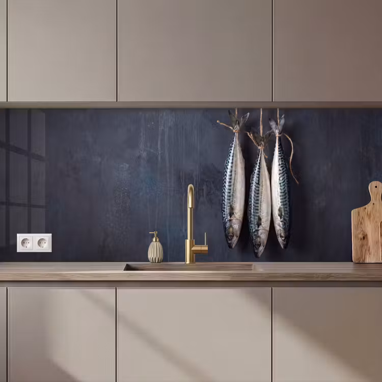 Keuken achterwand - Drie vissen - Touw — 1