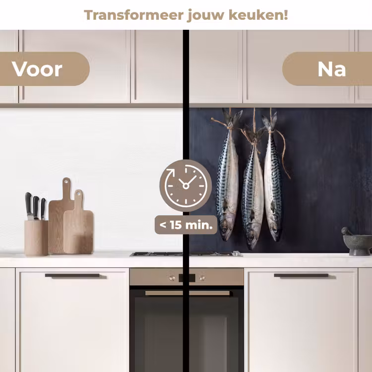 Keuken achterwand - Drie vissen - Touw — 2