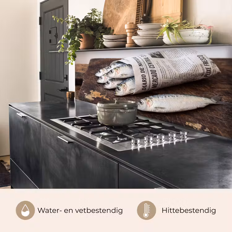 Keuken achterwand - Sardientje - krant - snijplank — 3