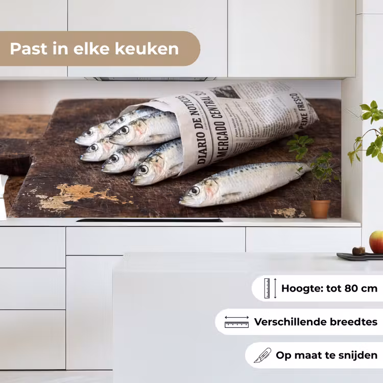 Keuken achterwand - Sardientje - krant - snijplank — 4