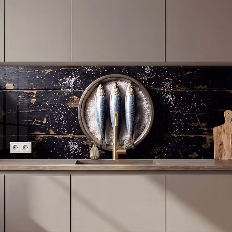 Keuken achterwand - Vis - Zout - Eten — 1