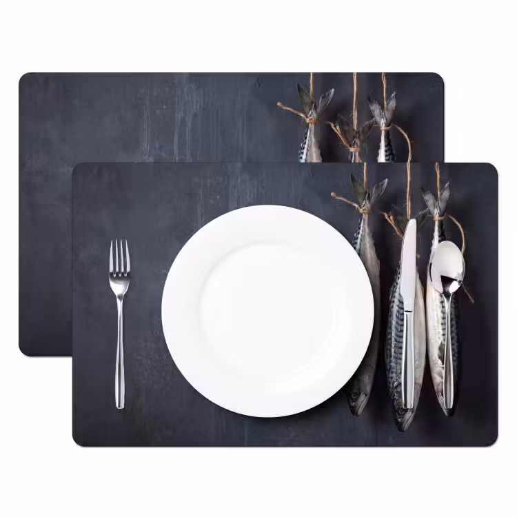 Placemat - 6 stuks - Drie vissen - Touw — 2