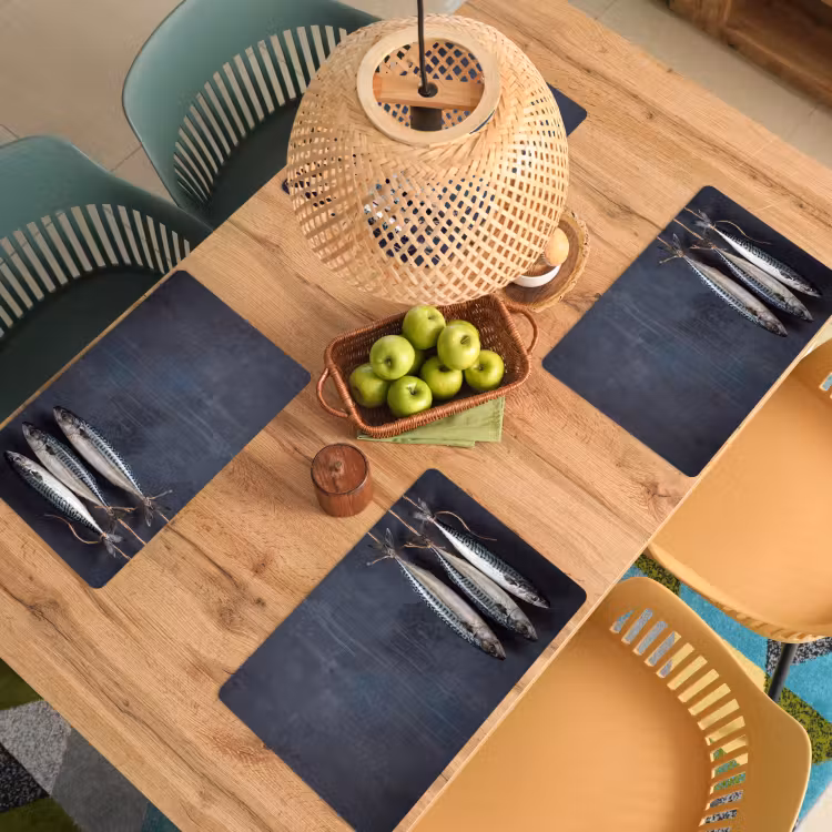 Placemat - 6 stuks - Drie vissen - Touw — 6