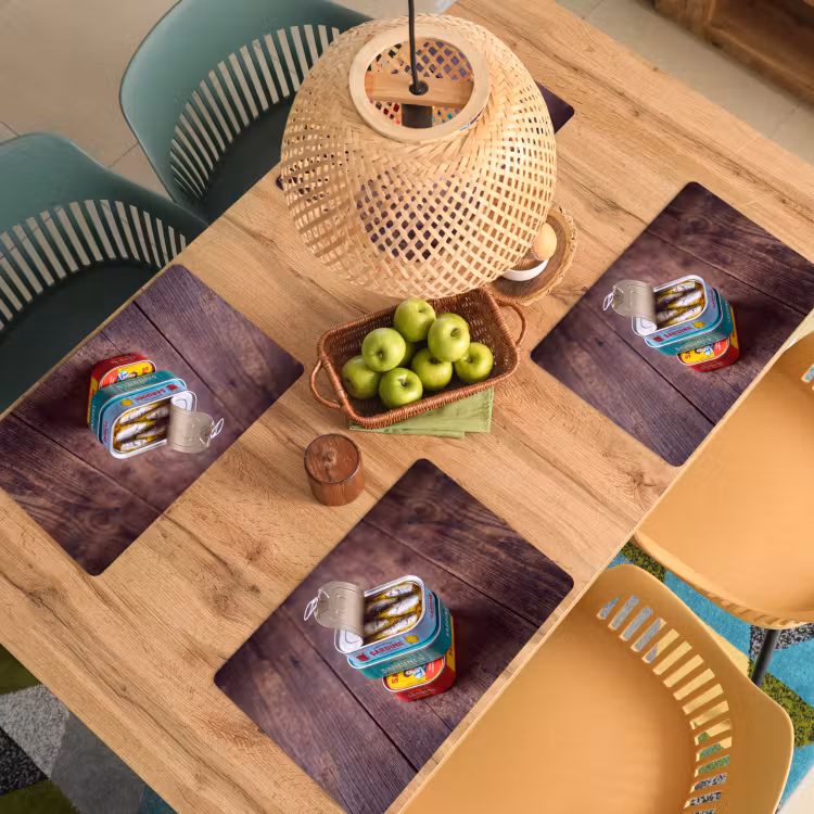 Placemat - 6 stuks - Vis - Blikjes - Keuken — 6