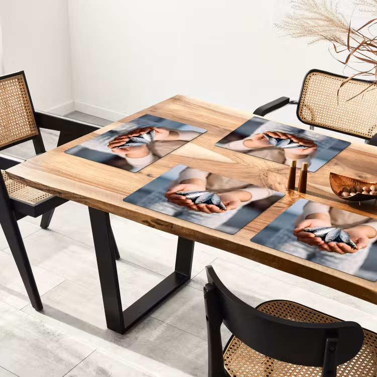 Placemat - 6 stuks - Vis - Handen - Natuur — 5