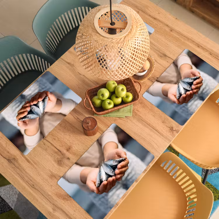 Placemat - 6 stuks - Vis - Handen - Natuur — 6