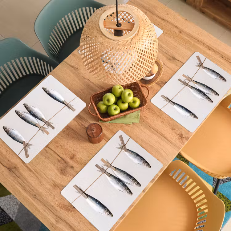 Placemat - 6 stuks - Vis - Hangend - Eten — 6