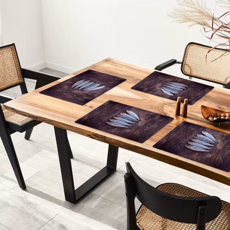 Placemat - 6 stuks - Vis - Hout - Eten — 5