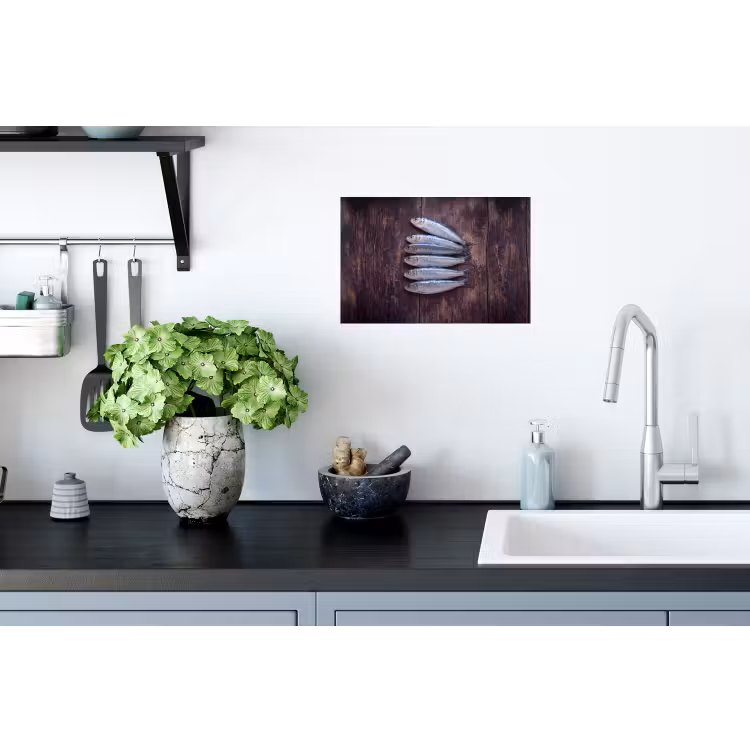 Muursticker - Vis - Hout - Eten — 2