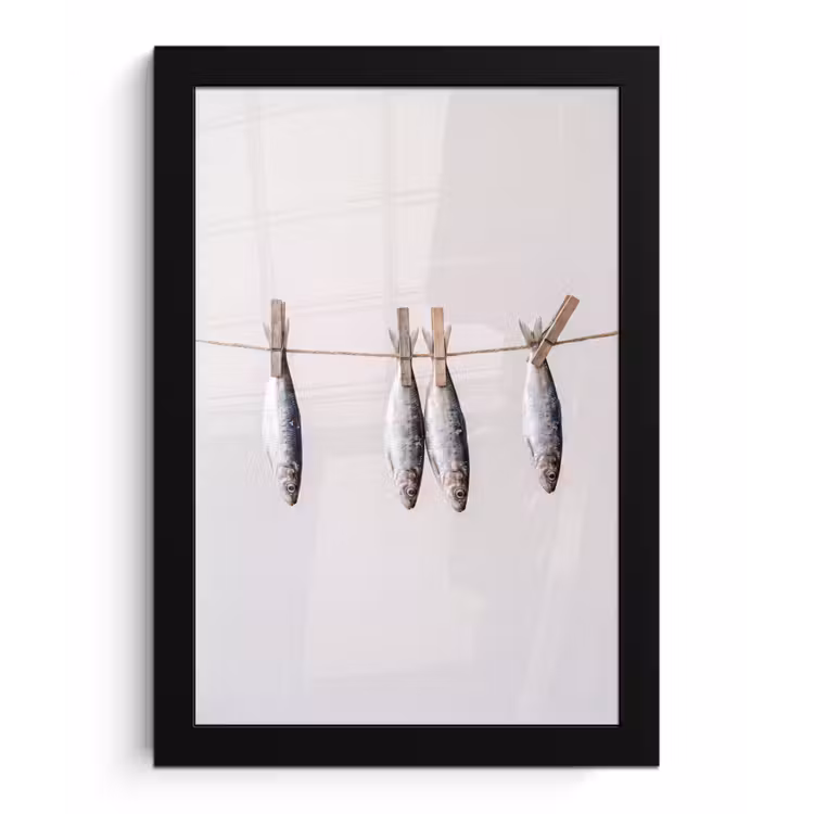 Poster met lijst - Vis - Hangend - Eten — 1