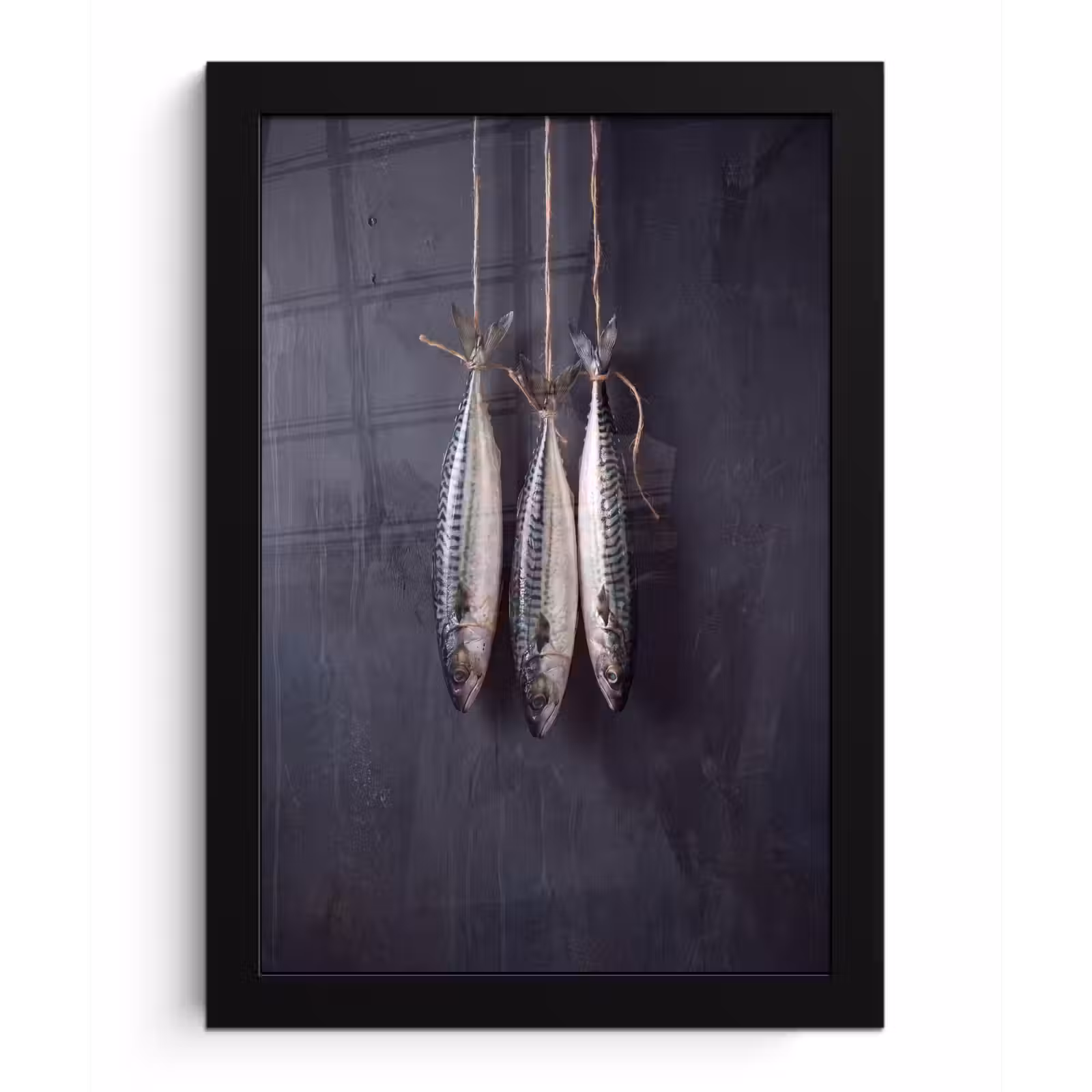 Poster met lijst - Drie vissen - Touw — 1