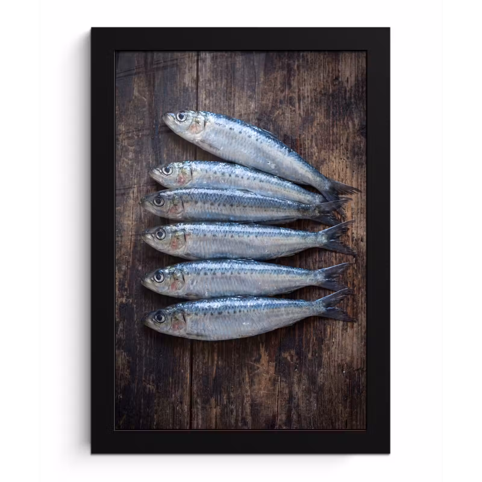 Poster met lijst - Vis - Hout - Eten — 1