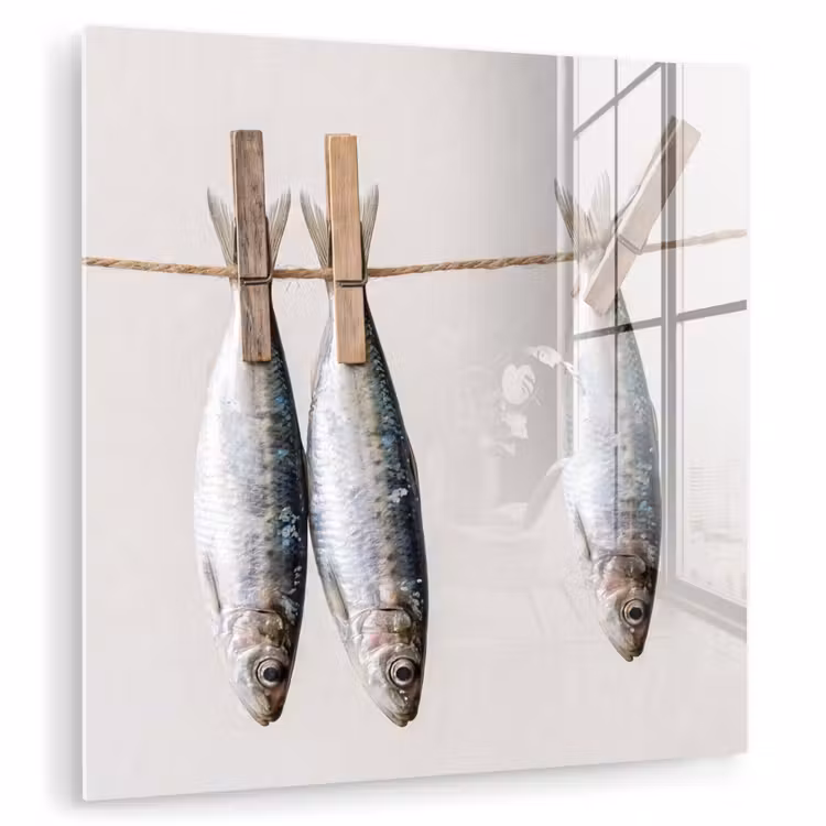 Glas schilderij - Vis - Hangend - Eten — 1
