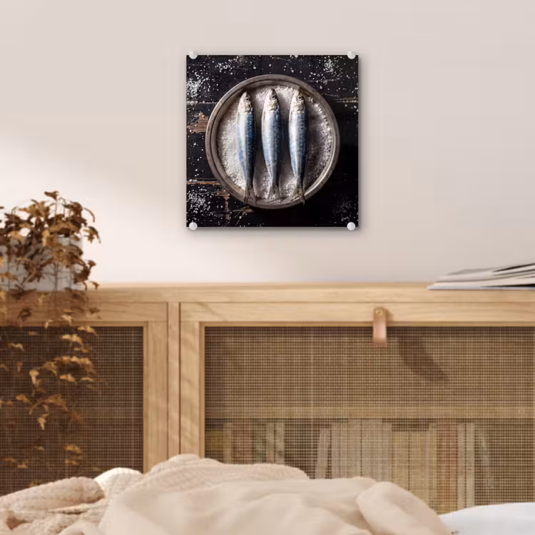 Glas schilderij - Vis - Zout - Eten — 5