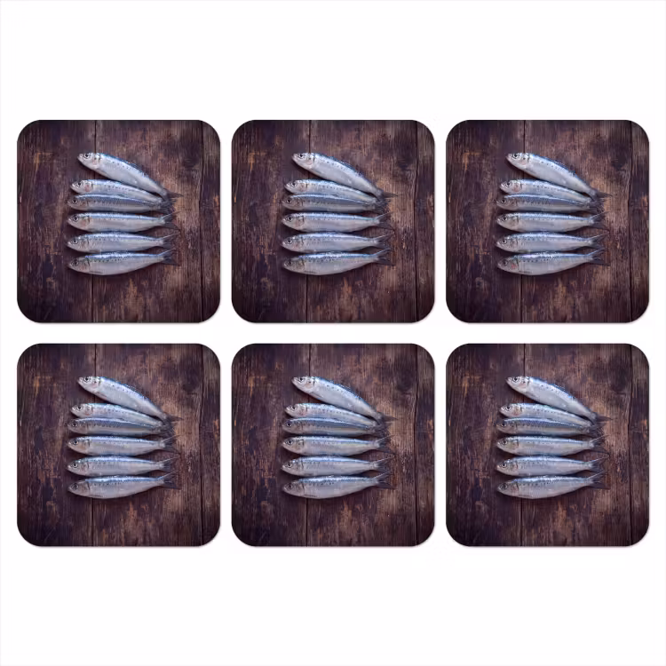 Onderzetter - Vis - Hout - Eten — 1