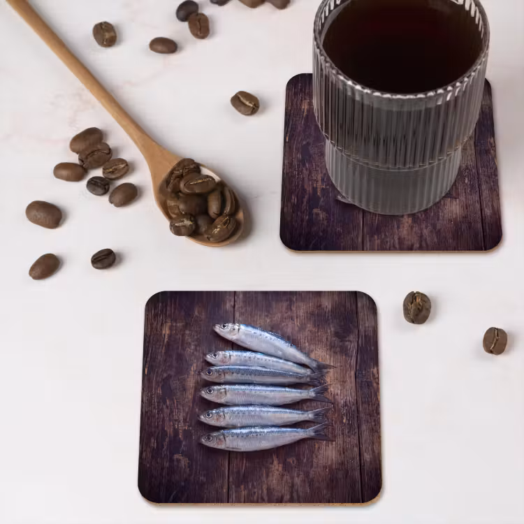 Onderzetter - Vis - Hout - Eten — 4