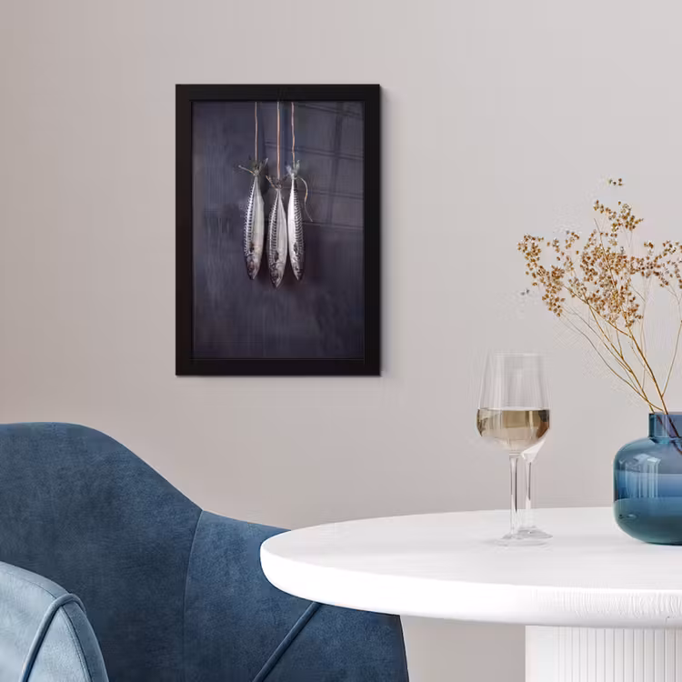 Poster met lijst - Drie vissen - Touw — 4