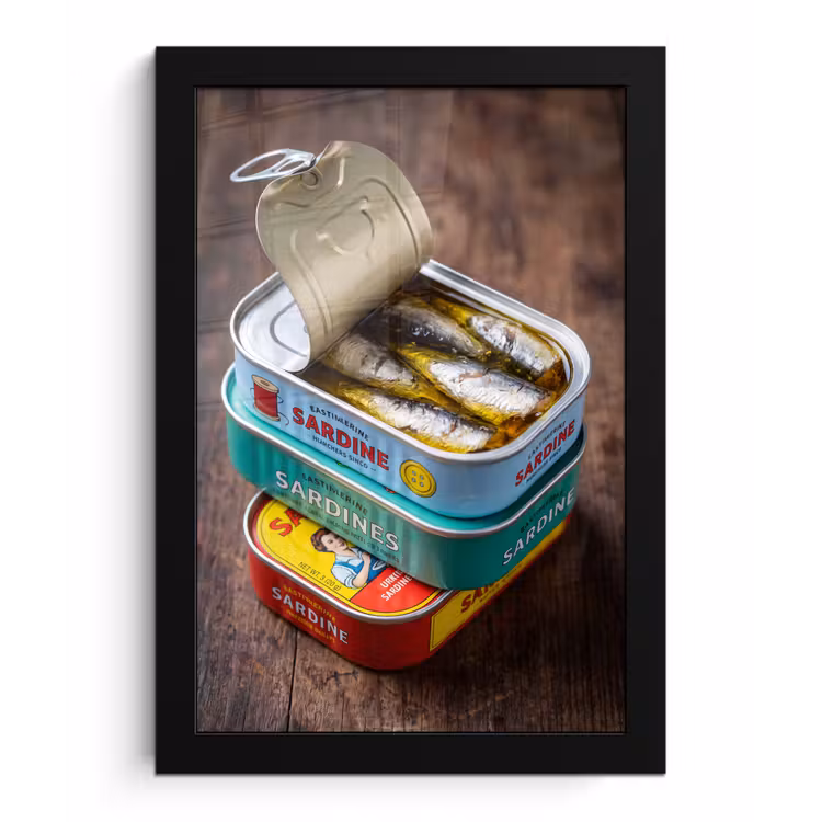 Poster met lijst - Vis - Blikjes - Keuken — 1