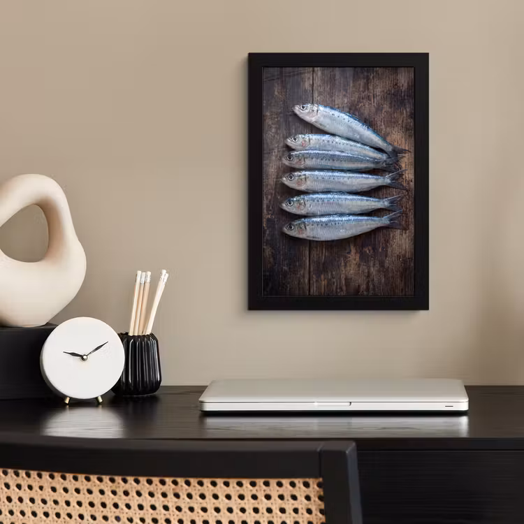 Poster met lijst - Vis - Hout - Eten — 2