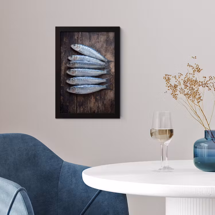 Poster met lijst - Vis - Hout - Eten — 4