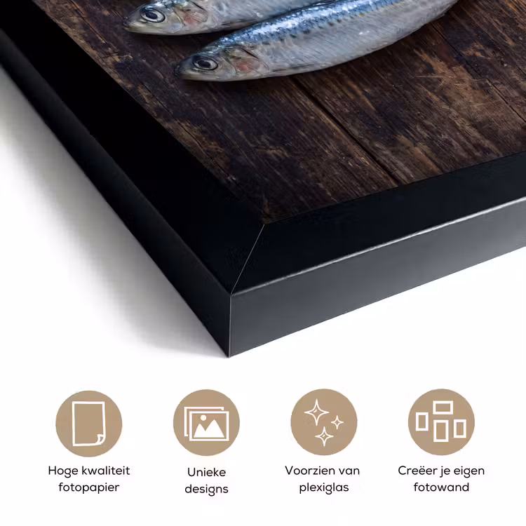Poster met lijst - Vis - Hout - Eten — 6