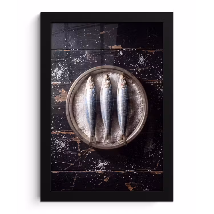Poster met lijst - Vis - Zout - Eten — 1