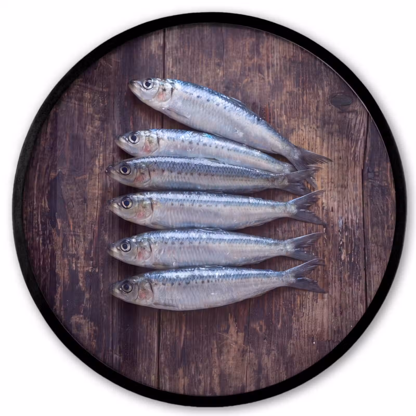 Ronde fotolijst - Vis - Hout - Eten — 1