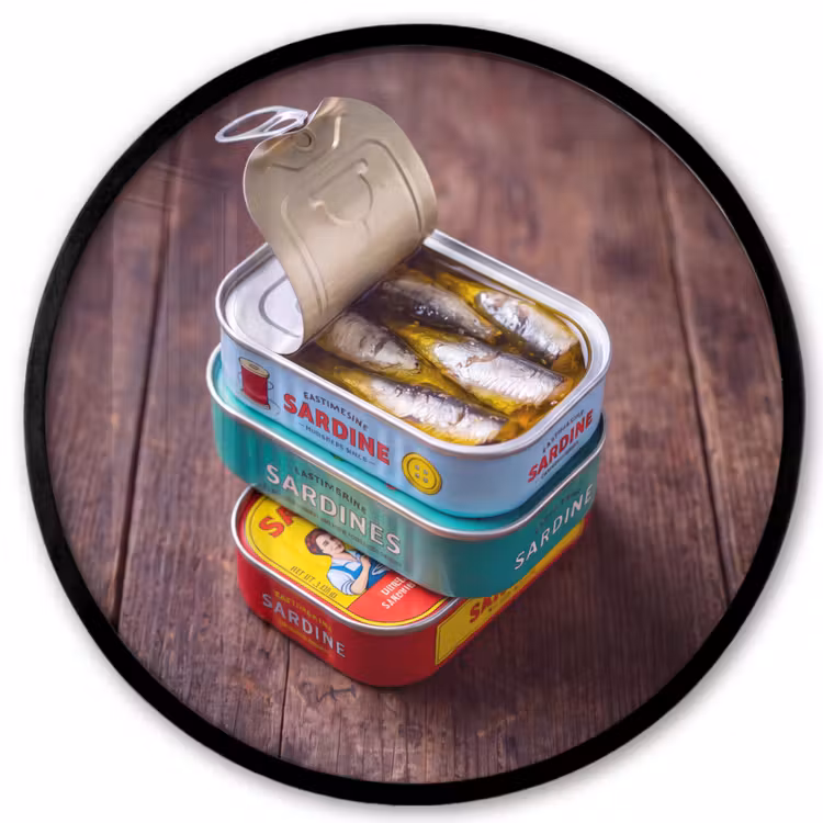Ronde fotolijst - Vis - Blikjes - Keuken — 1