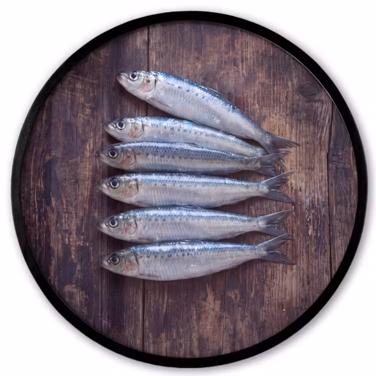 Ronde fotolijst - Vis - Hout - Eten — 1