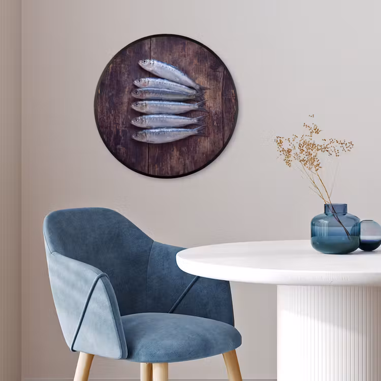 Ronde fotolijst - Vis - Hout - Eten — 4