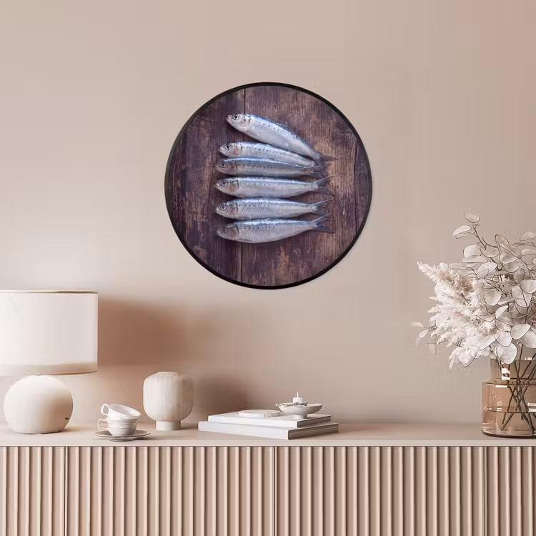 Ronde fotolijst - Vis - Hout - Eten — 5