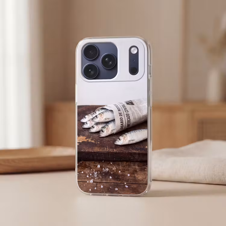 Telefoonhoesje Softcase - Sardientje - krant - snijplank — 3