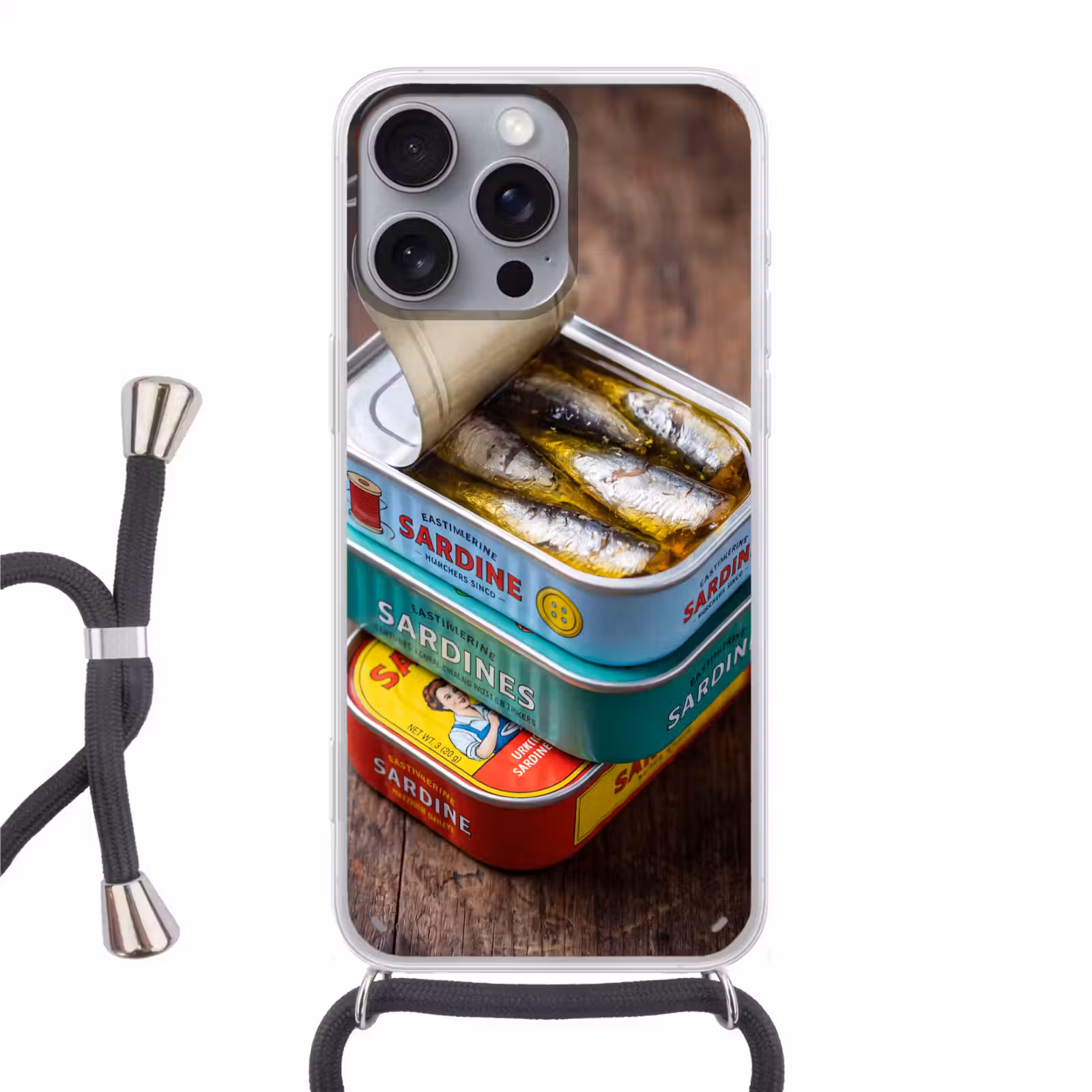 Telefoonhoesje met koord - Vis - Blikjes - Keuken — 1